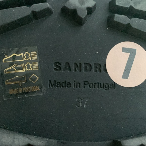 Sandro Green and Black Ankle Boots with Gold Accent - Picture 10 of 10